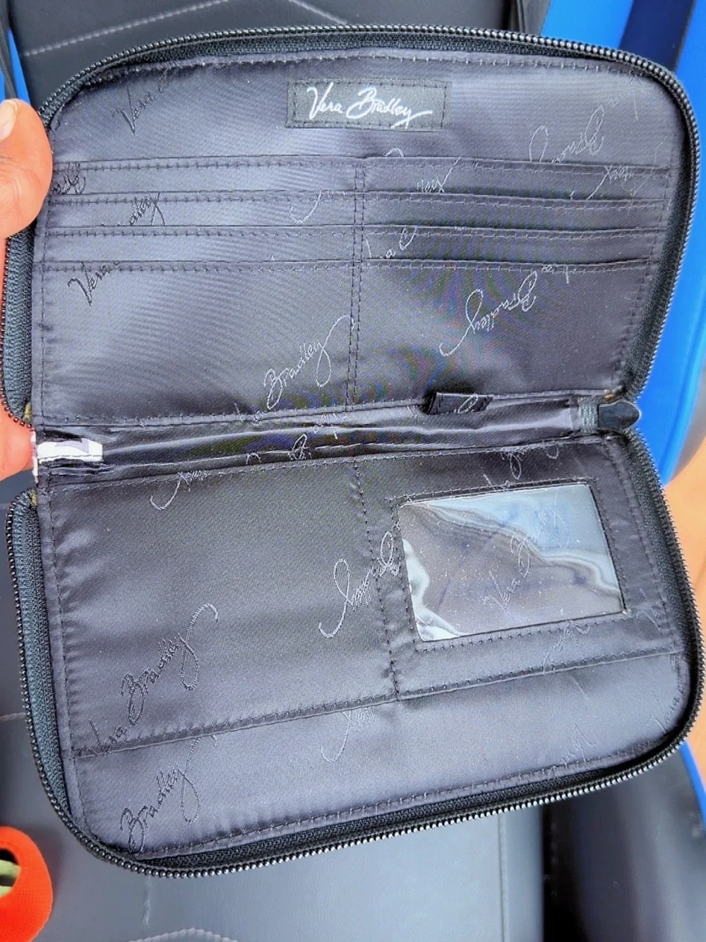 Vera Bradley Black Quilted Zip-Around Organizer Wallet